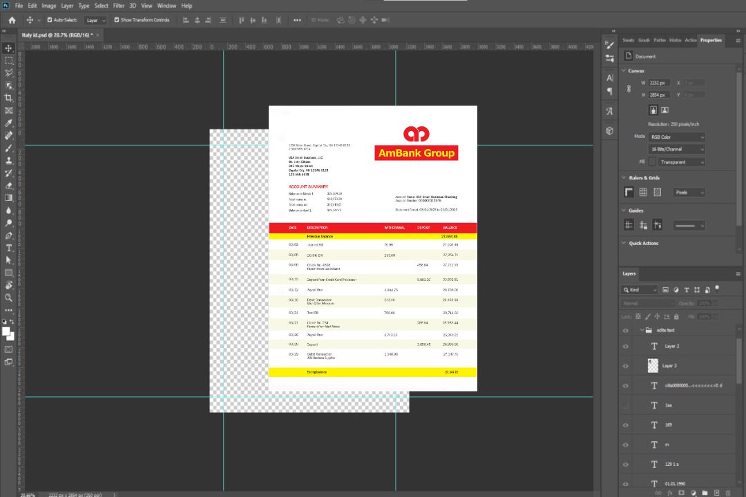 Relevé bancaire AMBANK template Relevé bancaire AMBANK template